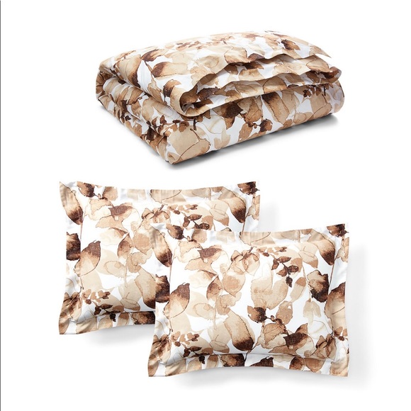 NWT LAUREN RALPH LAUREN Corrine Tonal Leaf King Duvet Cover Set Duvet Covers